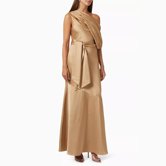 Significant Other Satin Erika Off-Shoulder Maxi Dress Size 2 - 41414 - Picture 3 of 11